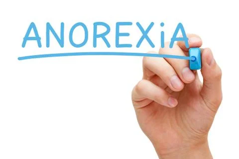 Anorexia Blue Marker 스톡 사진