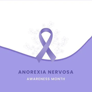 Anorexia Nervosa Awareness Month Vector Illustration Banner with Periwinkle.. Stock Illustration