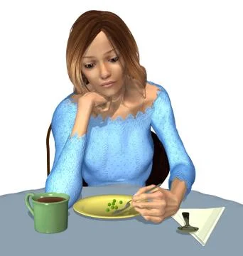 Anorexia - A Tiny Meal Stock Illustration
