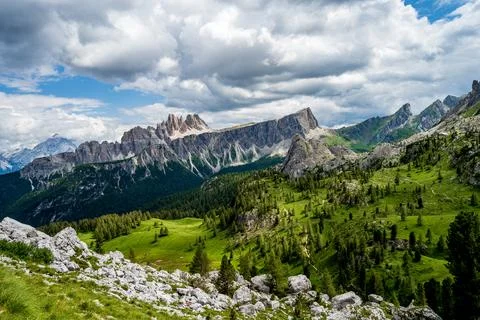 Another amazing view to Croda da Lago Stock Photos