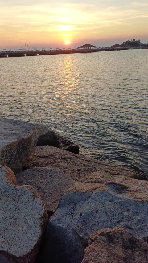 Another angle of the sunset Stock Footage 297676924