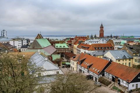 Another cityscape of Helsingborg in winter Stock Photos