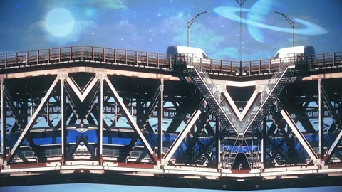 Another Dimension Bridge Traffic Stock Footage 108655244