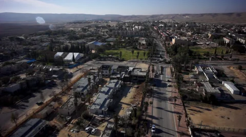 Another flight over Yeruham Stock Footage 38288209