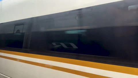 Another high-speed bullet train passing by in opposite diretion Stock Footage 290833351