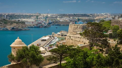 Another Panorama from Valletta Stock Footage 113391270