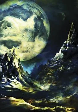 Another planet landscape Stock Illustration
