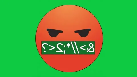 Another red devil emoji face this time with an exaggerated angry. Stock Footage 306848588