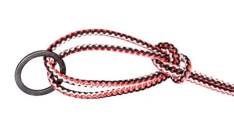 Another side of Bowline on a bight knot on rope Stock Photos