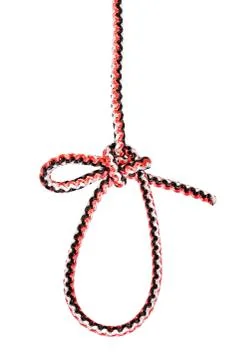 Another side of Kalmyk loop knot tied on rope Stock Photos
