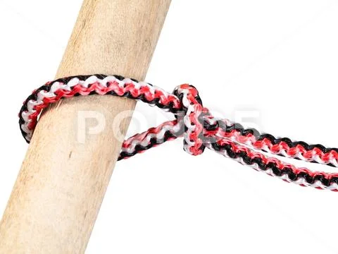 Another side of slipped overhand knot tied Stock Photos