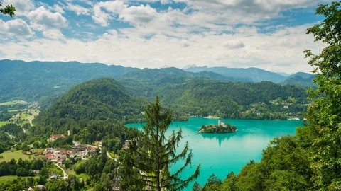 Another View on Bled Lake Stock Footage 118520139