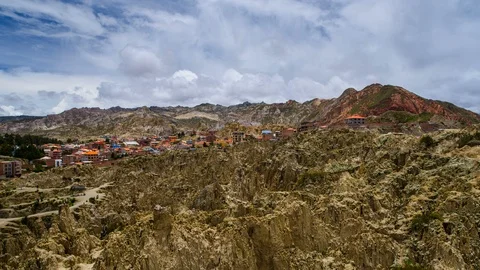 Another View on Moon Valley in La Paz Stock Footage 96146527