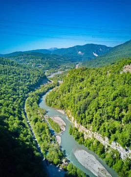 Another view of the mountains from above Stock Photos