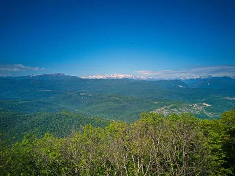 Another view of the mountains from above Stock Photos