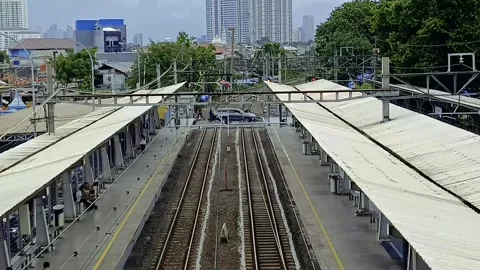 Another view from train station in Jakarta Stock Footage 297443334