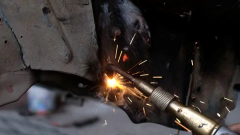 Another view of Welding in Slow Motion Stock Footage 241703803