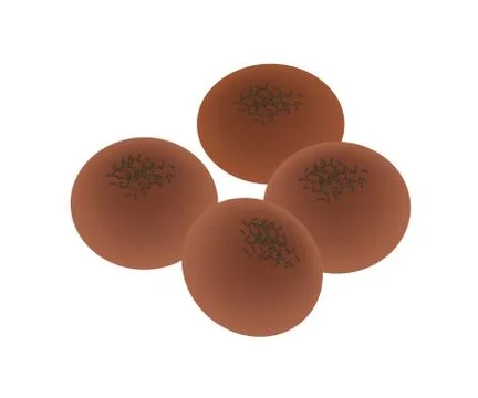 Anpan or Round Bread with Black Sesame Stock Illustration