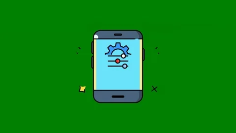 Anphone broken screen lock illustration the arrow pointing up to smartphone Stockbeeldmateriaal 314067434