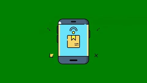 Anphone button lock smartphone the screen message green screen animated Stock Footage 314067417