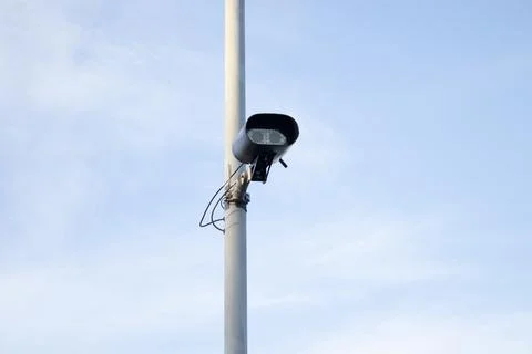 ANPR camera attached to a mast Stock Photos