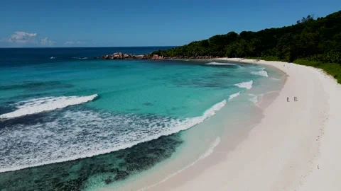Anse Cocos beach la Digue Seychelles, a tropical beach during a luxury vacation Stock-Footage 237352483