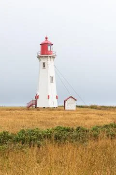 The Anse a la Cabane lighthouse Stock Photos