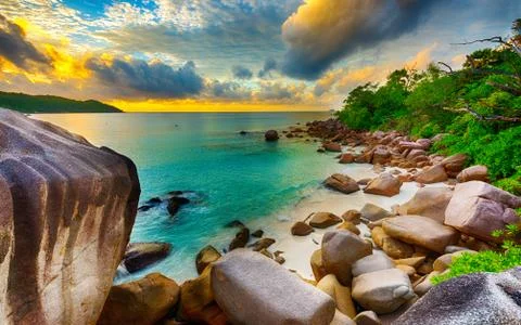 Anse Lazio Stock Photos