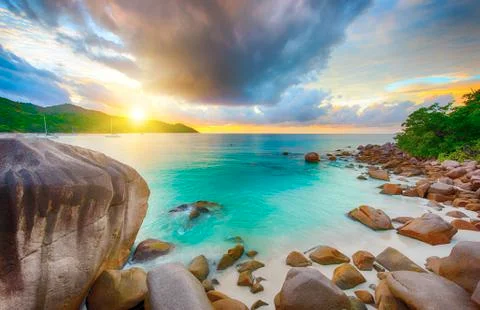 Anse Lazio Stock Photos