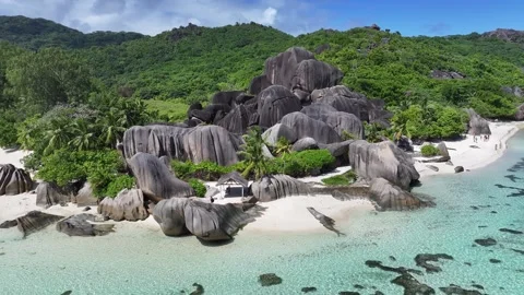 Anse Source D Argent At La Digue Island In Victoria Seychelles. Vídeo Stock 278125563