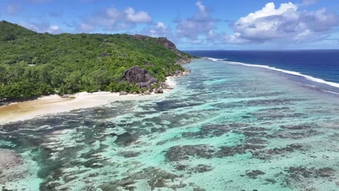 Anse Source D Argent At La Digue Island In Victoria Seychelles. Vídeo Stock 310006998