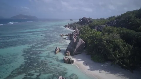 Anse Source DArgent 5 Stock Footage 80185374
