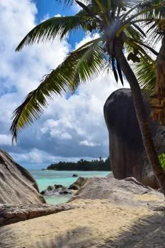 Anse Source D'Argent Beach in Seychelles, La Digue Island Stock Photos
