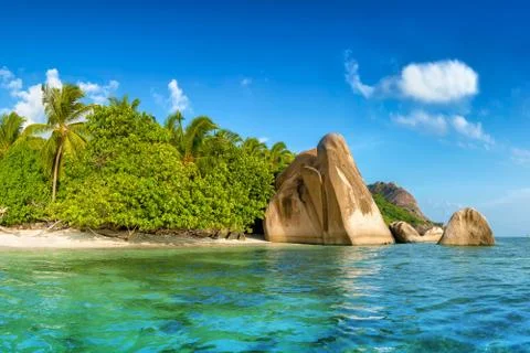 Anse source d'argent la digue island  seychelles Stock Photos