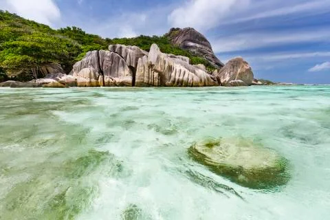 Anse Source D'Argent, La Digue, Seychelles Stock Photos