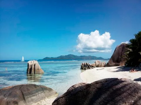 Anse Source D'Argent, La Digue, Seychelles Foto stock