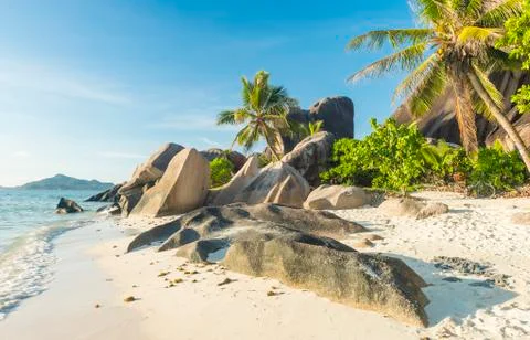 Anse Source d'Argent Foto stock