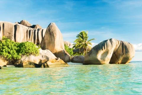 Anse Source d'Argent Foto stock