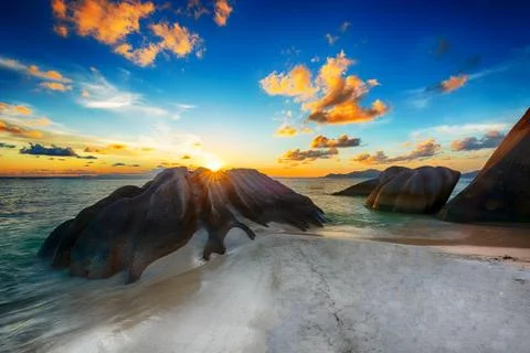 Anse Source d'Argent Foto stock