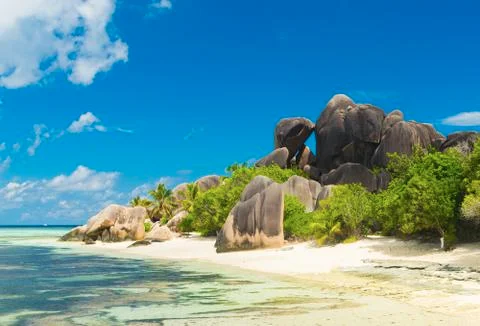 Anse Source d'Argent Foto stock