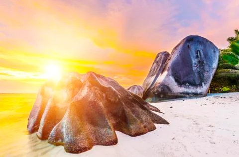 Anse Source d'Argent Foto stock