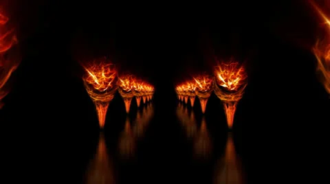 Anstract background, torch corridor, gold. Stock-Footage 26966910