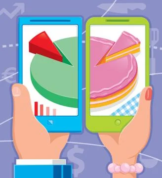 The answer to all questions in your phone from finance to cooking.  Vector. Illustrazione stock
