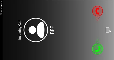 Answer and decline incoming call from BFF Animation with Alpha Stock Footage 107534661