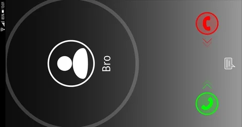 Answer and decline incoming call from Bro Animation with Alpha Stock Footage 107534709