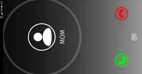 Answer and decline incoming call from Mom Animation with Alpha Stock Footage 107538296