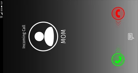 Answer and decline incoming call from Mom Animation with Alpha Stock Footage 107541398
