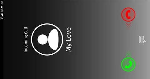 Answer and decline incoming call from My Love Animation with Alpha Stock Footage 107549075
