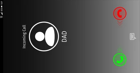 Answer and decline incoming call from Dad Animation with Alpha Stock Footage 107586223