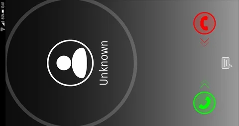 Answer and decline incoming call from Unknown Animation with Alpha Stock Footage 107647284